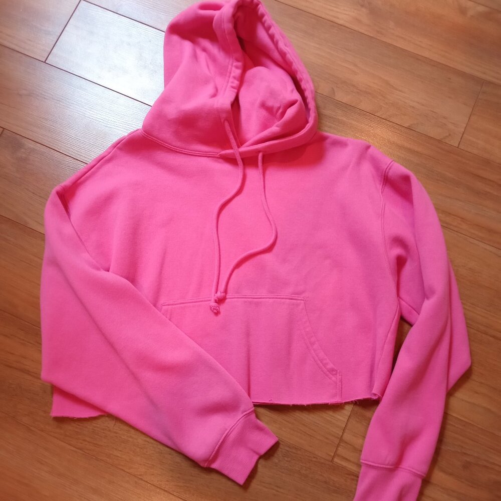 ARDENE - Womens Hot Pink Cropped Hoodie